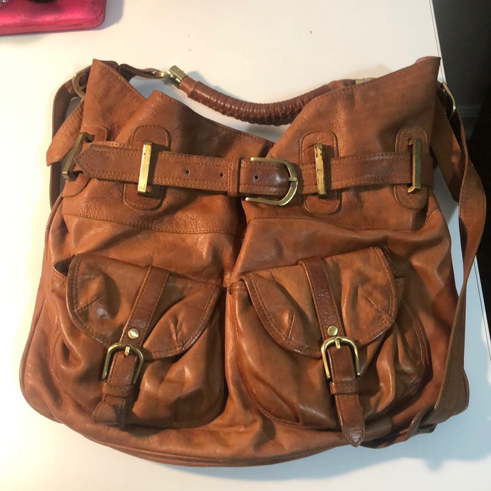 Sabina brand Leather Cognac crossbody bag